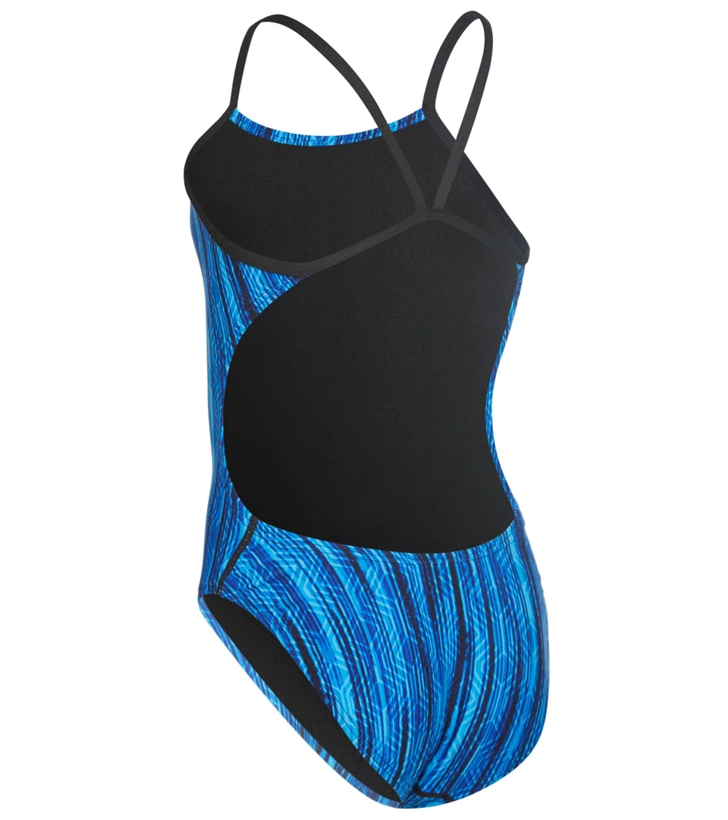 Girls' Zircon Swan Back One Piece Swimsuit 4 Girls' Zircon Swan Back One Piece Swimsuit - Image 2