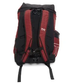 TYR Alliance 45L Team Carbon Print Backpack -Optimal Swimming Equipment 5666288238760 red 4a