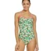 Flamingo Frenzy Thin Strap One Piece Swimsuit -Optimal Swimming Equipment 5667011887272 pinkgreenmulti 1a