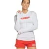 TYR Women's Guard Long Sleeve Rashguard Hoodie -Optimal Swimming Equipment 5667153674408 white 1a