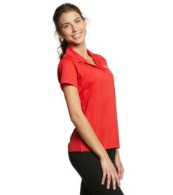 TYR Women's Alliance Tech Polo -Optimal Swimming Equipment 5667181363368 red 2a