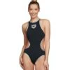 Arena Women's One Big Logo One Piece Swimsuit 1 Arena Women's One Big Logo One Piece Swimsuit -Optimal Swimming Equipment 5667733176488 blacksilver 1a
