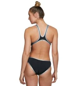 Arena Women's One Big Logo One Piece Swimsuit -Optimal Swimming Equipment 5667733176488 blacksilver 3a