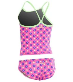 FUNKITA Toddler Girls' Daisy Dots Tankini Set -Optimal Swimming Equipment 5668087136424 pinkpurple 2a