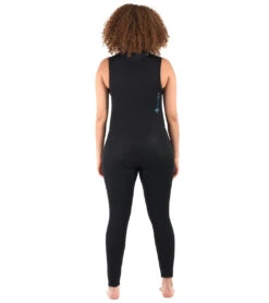 Level Six Women's Farmer Jane Front Zip Long Jane Neoprene Wetsuit -Optimal Swimming Equipment 5669079318696 black 3a