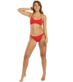 TYR Women's Solid Trinity Bikini Top -Optimal Swimming Equipment 5669092458664 red 4a
