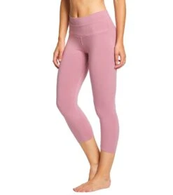 High Rise Cotton Yoga Capris -Optimal Swimming Equipment 5669216288936 dustyrose 2a