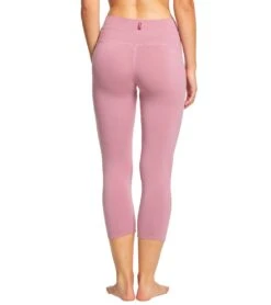 High Rise Cotton Yoga Capris -Optimal Swimming Equipment 5669216288936 dustyrose 3a