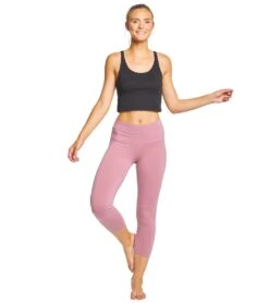 High Rise Cotton Yoga Capris -Optimal Swimming Equipment 5669216288936 dustyrose 4a