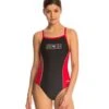 Lifeguard Color Block V-2 Back One Piece Swimsuit 1 Lifeguard Color Block V-2 Back One Piece Swimsuit -Optimal Swimming Equipment 5669969330344 blackredwhite 1a