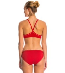 Lifeguard Thin Strap Piped Two Piece Bikini Swimsuit Set 7 Lifeguard Thin Strap Piped Two Piece Bikini Swimsuit Set -Optimal Swimming Equipment 5670011535528 red 3a