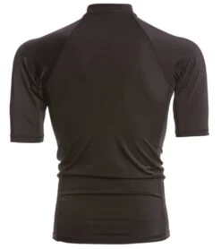 Men's Solid S/S UPF 50+ Sport Fit Rash Guard 7 Men's Solid S/S UPF 50+ Sport Fit Rash Guard -Optimal Swimming Equipment 5670214828200 black 3a