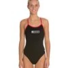 Lifeguard Varsity Solid Female String Back One Piece Swimsuit 1 Lifeguard Varsity Solid Female String Back One Piece Swimsuit -Optimal Swimming Equipment 5671686144168 blackred 1a