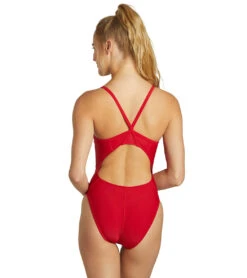 Guard Solid Thin Strap One Piece Swimsuit 10 Guard Solid Thin Strap One Piece Swimsuit -Optimal Swimming Equipment 5672534114472 red 4a