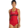 Guard Racerback Solid Tankini Top -Optimal Swimming Equipment 5672538439848 redblackred 1a