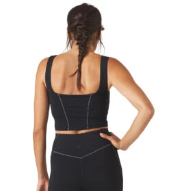 Corseted Yoga Sports Bra -Optimal Swimming Equipment 5881864978600 blackwhite 3a