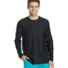 Men's L/S UPF 50+ Relax Fit Swim Shirt -Optimal Swimming Equipment 6175085920424 black 1a