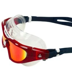 AQUASPHERE Vista Pro Mirrored Lens Mask -Optimal Swimming Equipment 6215487783080 redmirroredlensdarkbluered 3a