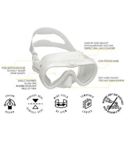 CRESSI A1 Yellow Anti-Fog Lens Scuba Mask -Optimal Swimming Equipment 6229797830824 whitewhite 5a
