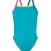 Speedo Girls' Solid Propel Back One Piece Swimsuit (Big Kid) -Optimal Swimming Equipment 6296793120936 ceramic 1a