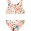 Roxy Girls' Friendly Story Two Piece Crop Top Bikini Set -Optimal Swimming Equipment 6628696981672 peachpearlragha 1a
