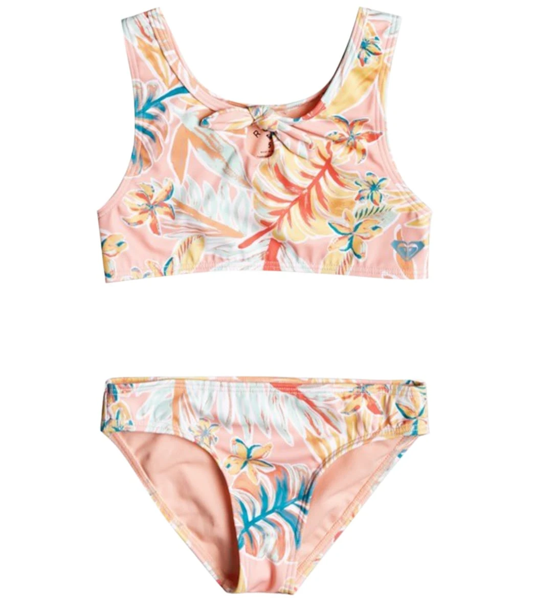 Roxy Girls' Friendly Story Two Piece Crop Top Bikini Set 3 Roxy Girls' Friendly Story Two Piece Crop Top Bikini Set