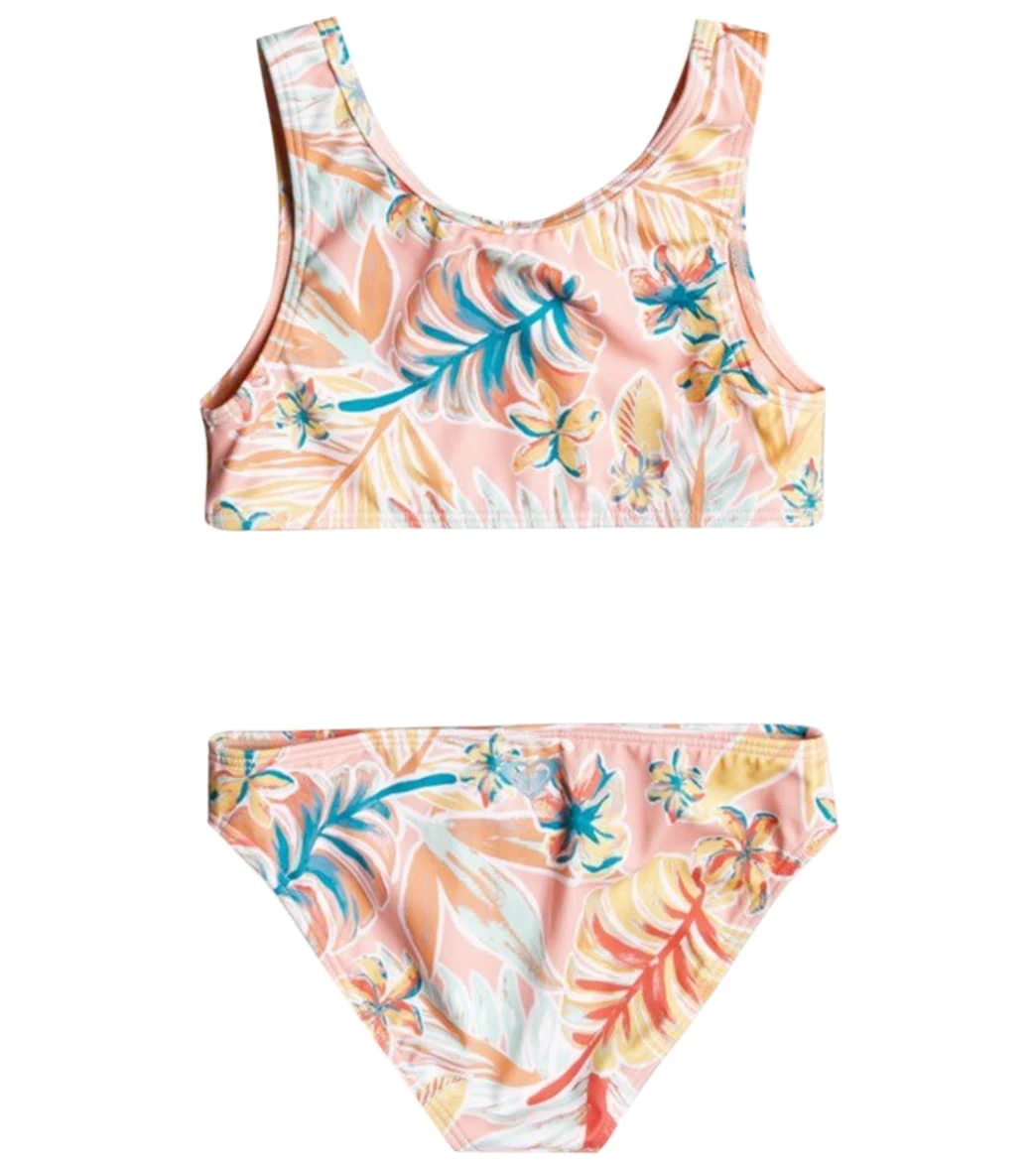 Roxy Girls' Friendly Story Two Piece Crop Top Bikini Set 4 Roxy Girls' Friendly Story Two Piece Crop Top Bikini Set - Image 2