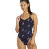 Women's Cascading TYR Print Cutoutfit One Piece Swimsuit 2 Women's Cascading TYR Print Cutoutfit One Piece Swimsuit -Optimal Swimming Equipment 6663769489576 redwhiteblue 1a