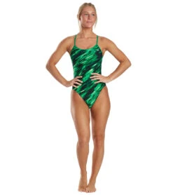 TYR Women's Vitric Trinityfit One Piece Swimsuit 10 TYR Women's Vitric Trinityfit One Piece Swimsuit -Optimal Swimming Equipment 6663779877032 green 4a