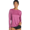 Women's L/S Hybrid UPF 50+ Sun Shirt -Optimal Swimming Equipment 6728916631720 fushia 1a