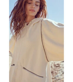 FREE PEOPLE Close Call Zip Hoodie -Optimal Swimming Equipment 6735470493864 brushedsail 7a