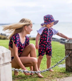 Girls' Ma Cheri Short Sleeve Ruffle Sunsuit (Baby, Toddler) 9 Girls' Ma Cheri Short Sleeve Ruffle Sunsuit (Baby, Toddler) -Optimal Swimming Equipment 6747575222440 navy 4a