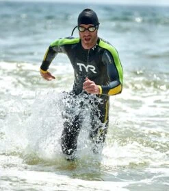 TYR Men's Hurricane Cat 5 Fullsleeve Triathlon Wetsuit 10 TYR Men's Hurricane Cat 5 Fullsleeve Triathlon Wetsuit -Optimal Swimming Equipment 6751581470888 blackgreenyellow 4a