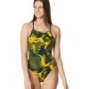 Speedo Women's Fusion Vibe Crossback One Piece Swimsuit -Optimal Swimming Equipment 6799981281448 navygold 1a
