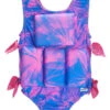 Girl's Bright Blue And Pink Flotation Swimsuit