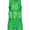 Boy's Bright Green And Blue Dolfin Floatation Swimsuit