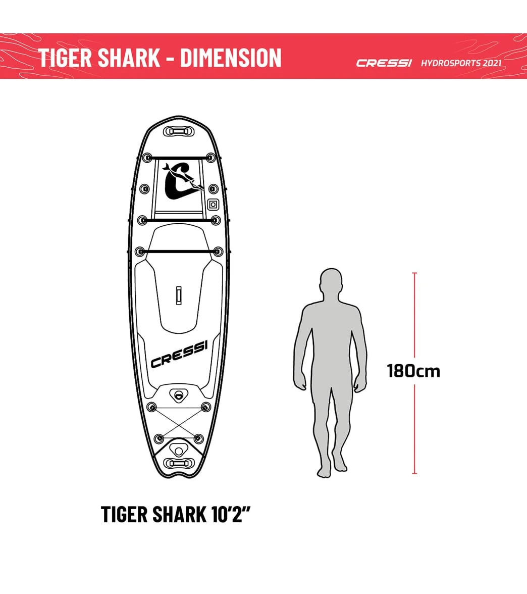 CRESSI Tiger Shark Multitask 10’2’’ Inflatable SUP Set 11 CRESSI Tiger Shark Multitask 10’2’’ Inflatable SUP Set - Image 9