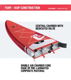 CRESSI Set Isup Fury Touring Dc 12’2’' Rosso Inflatable SUP -Optimal Swimming Equipment 6856350761128 redwhite 13a