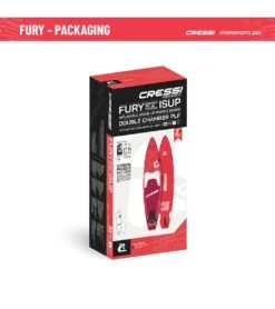 CRESSI Set Isup Fury Touring Dc 12’2’' Rosso Inflatable SUP -Optimal Swimming Equipment 6856350761128 redwhite 9a