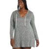 Women's Plus Size Beach Cozy Sweater Hoodie -Optimal Swimming Equipment 6872288690344 grey 1a