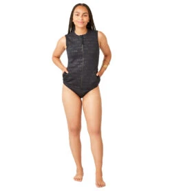 Stella Zip Up Insulated Swim Vest -Optimal Swimming Equipment 6951294075048 blackcascadeembossed 4a