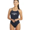 Women's Open V Back Lifeguard One Piece Swimsuit -Optimal Swimming Equipment 6953901555880 navy 1a
