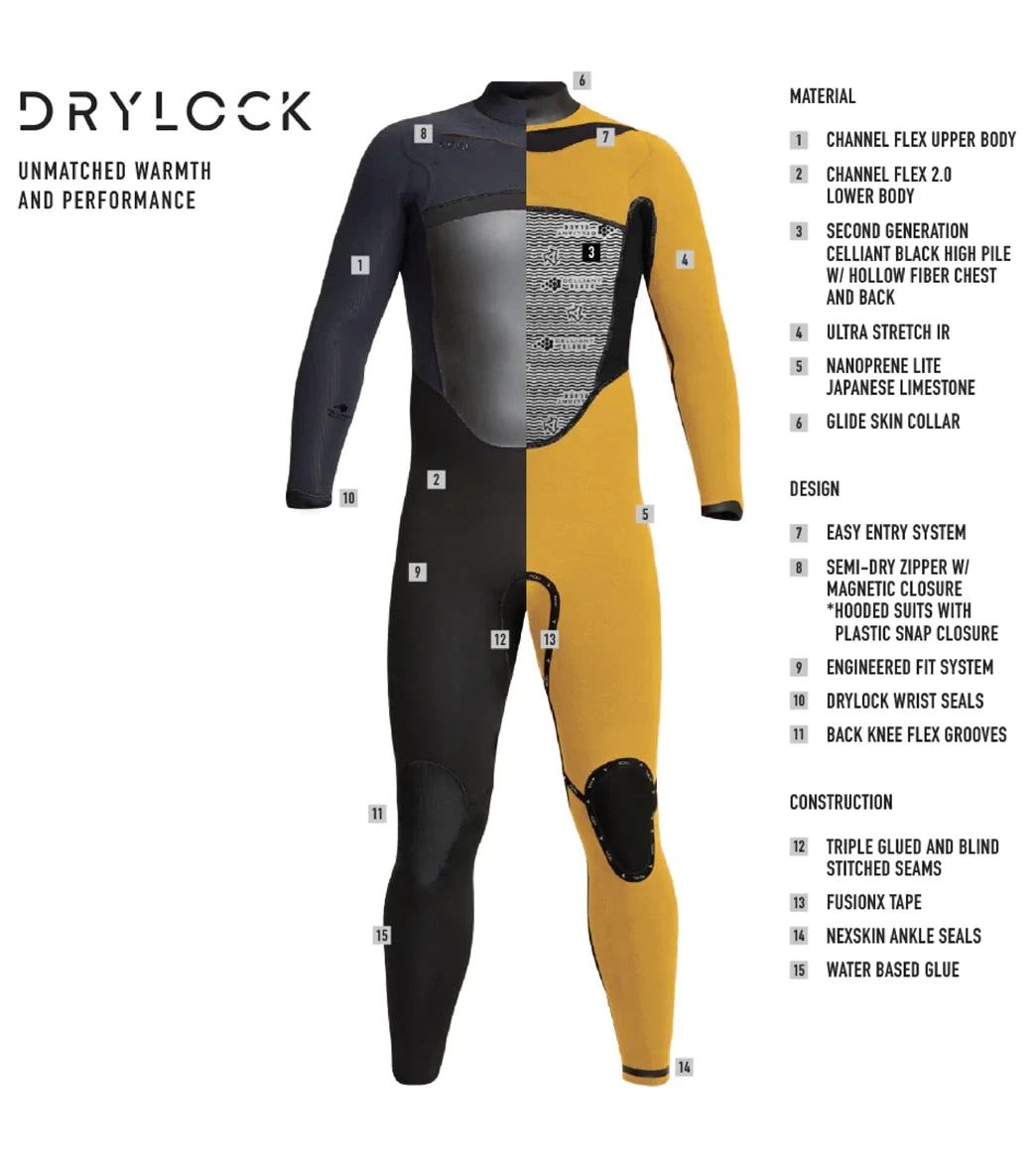 Xcel Men's Drylock 4/3MM Hooded Fullsuit Wetsuit 7 Xcel Men's Drylock 4/3MM Hooded Fullsuit Wetsuit - Image 5