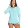Xcel Women's Heathered Ventx Long Sleeve UV Rashguard -Optimal Swimming Equipment 7088943399080 blacierblue 1a