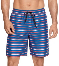 Reebok Men's Stripe Flow 9" Swim Trunks