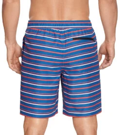 Reebok Men's Stripe Flow 9" Swim Trunks -Optimal Swimming Equipment 7167533973672 navyblue 3a