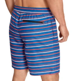 Reebok Men's Stripe Flow 9" Swim Trunks -Optimal Swimming Equipment 7167533973672 navyblue 4a