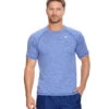 Reebok Men's Heathered Black Raglan Swim Tee -Optimal Swimming Equipment 7167534334120 blue 1a