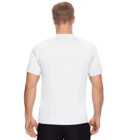 Reebok Men's Solid White Raglan Swim Tee -Optimal Swimming Equipment 7167536365736 grey 3a