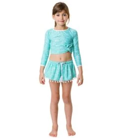 Girls' Spearmint Spot LS Wrap Crop Bikini Top (Little Kid, Big Kid) 9 Girls' Spearmint Spot LS Wrap Crop Bikini Top (Little Kid, Big Kid) -Optimal Swimming Equipment 7217019060392 mint 3a